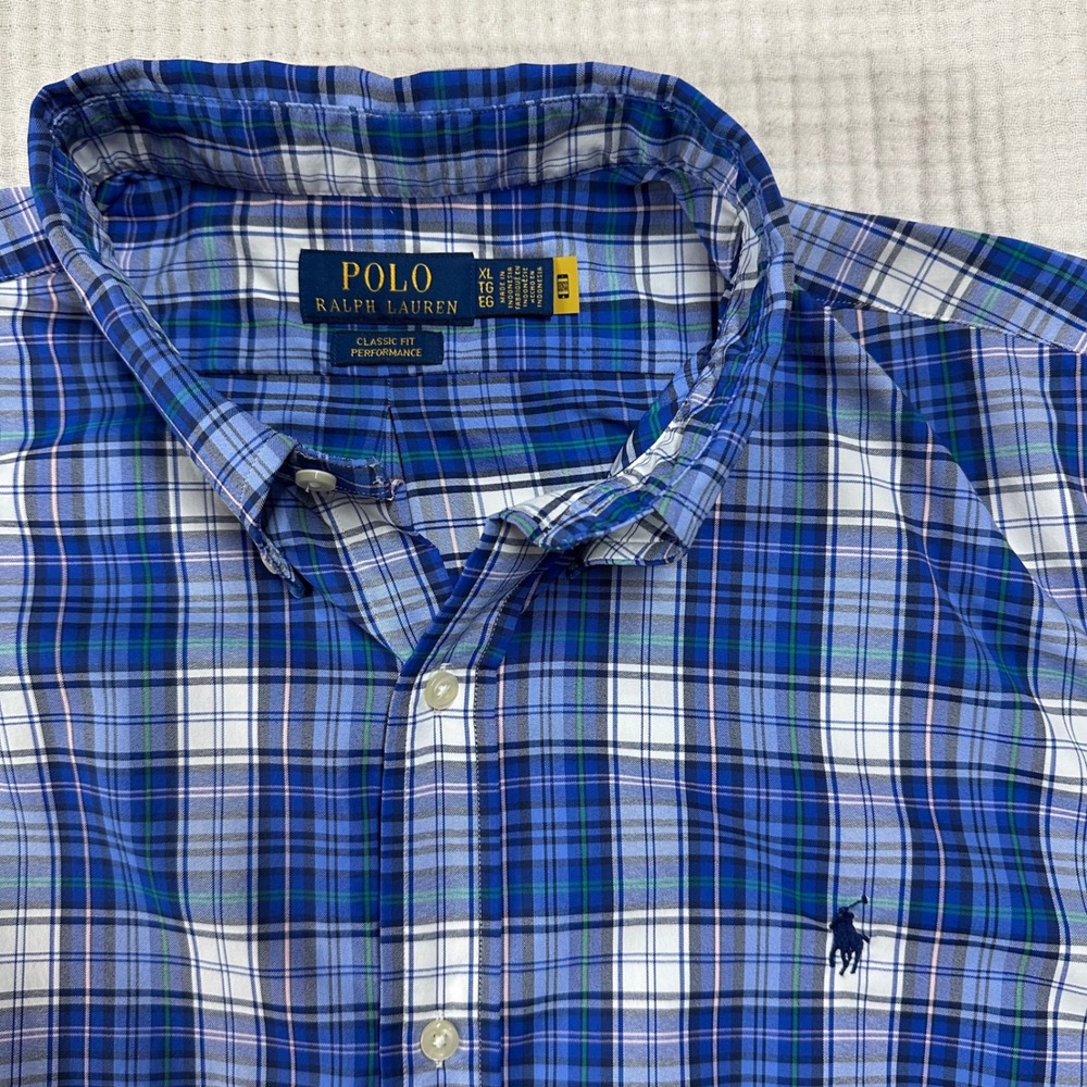 Polo Ralph Lauren Classic Fit Checked Performance Shirt stretch twill XL - Picture 2 of 8